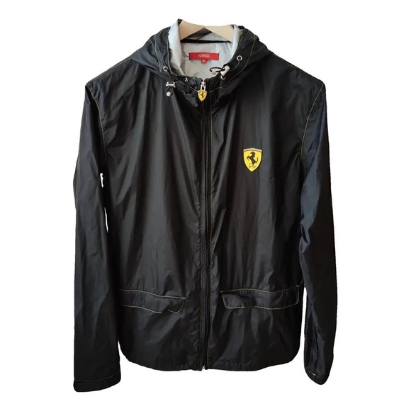 FERRARI WINDBREAKER RAIN JACKET BLACK - Picture 1 of 6